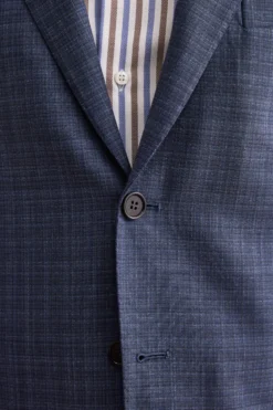Abito Check Comfort Fit in Lana Vergine - FANT. BLU