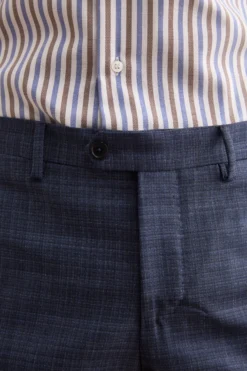 Abito Check Comfort Fit in Lana Vergine - FANT. BLU