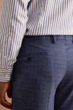 Abito Check Comfort Fit in Lana Vergine - FANT. BLU