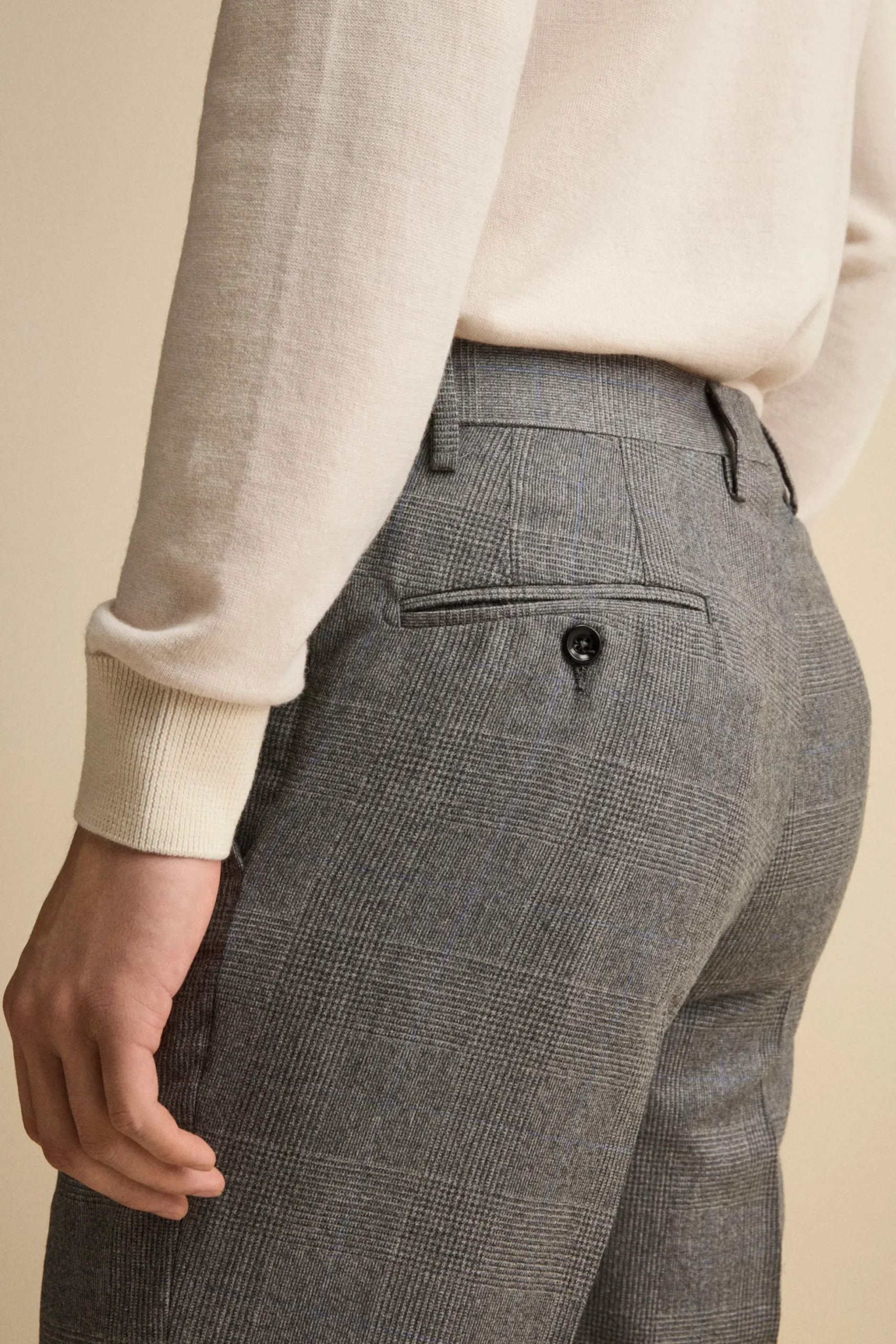Abito Check Monopetto Regular Fit in lana Vergine - GALLES GRIGIO