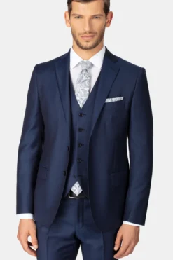 Abito classico blu in lana - BLU