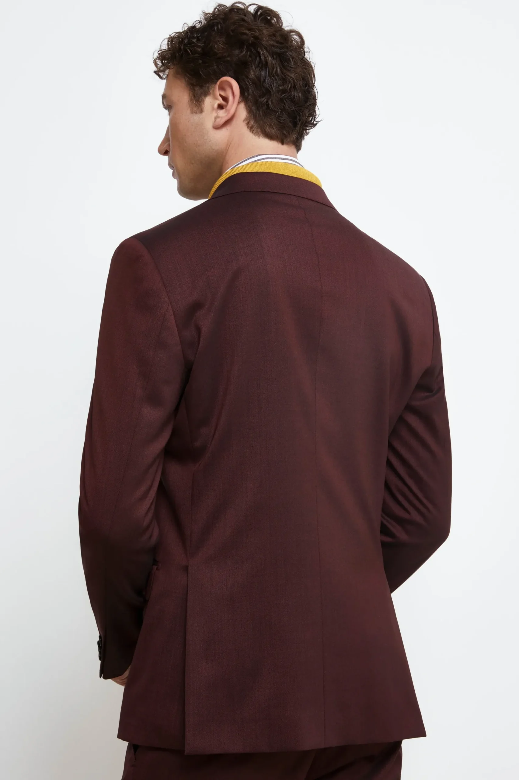 Abito Colorato Monopetto Slim Fit - BORDEAUX