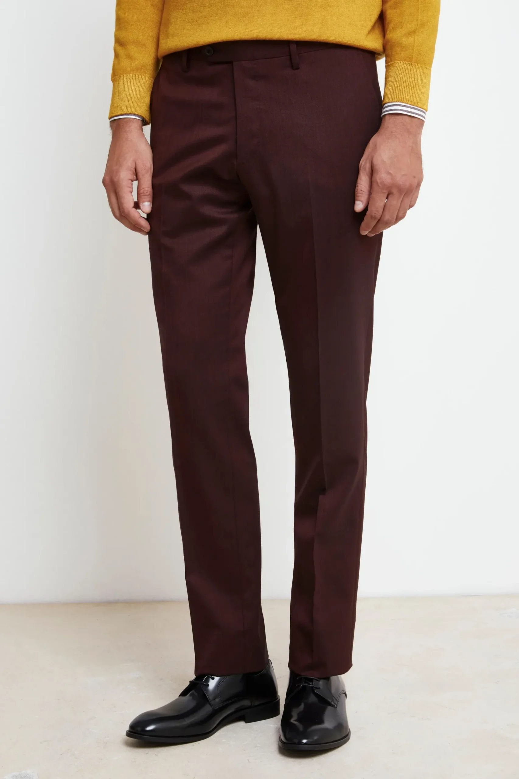 Abito Colorato Monopetto Slim Fit - BORDEAUX