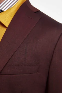 Abito Colorato Monopetto Slim Fit - BORDEAUX