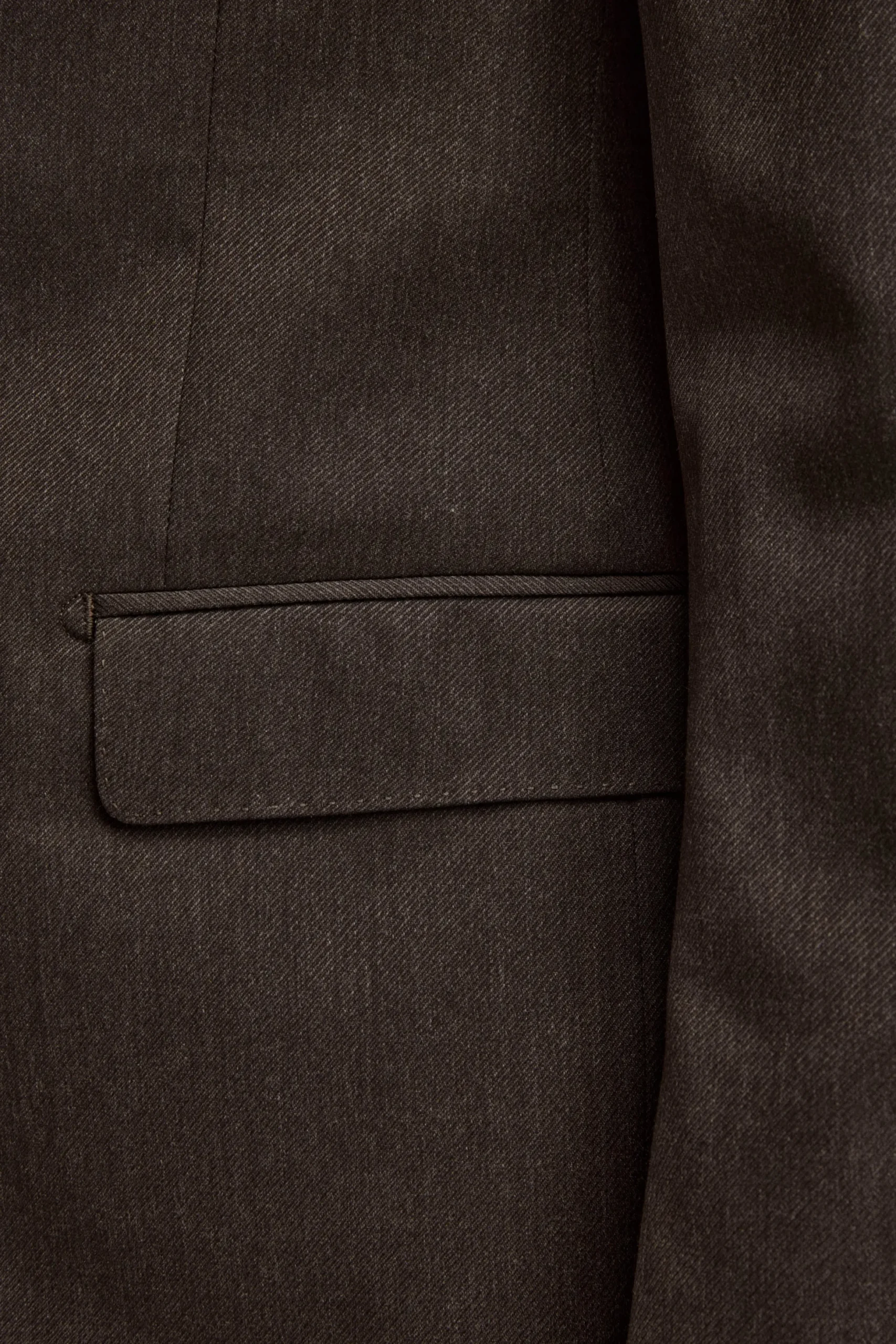 Abito Comfort Fit Monopetto in Lana Vergine - MARRONE