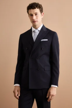 Abito Doppiopetto Elegante in Pura Lana Vergine - BLU