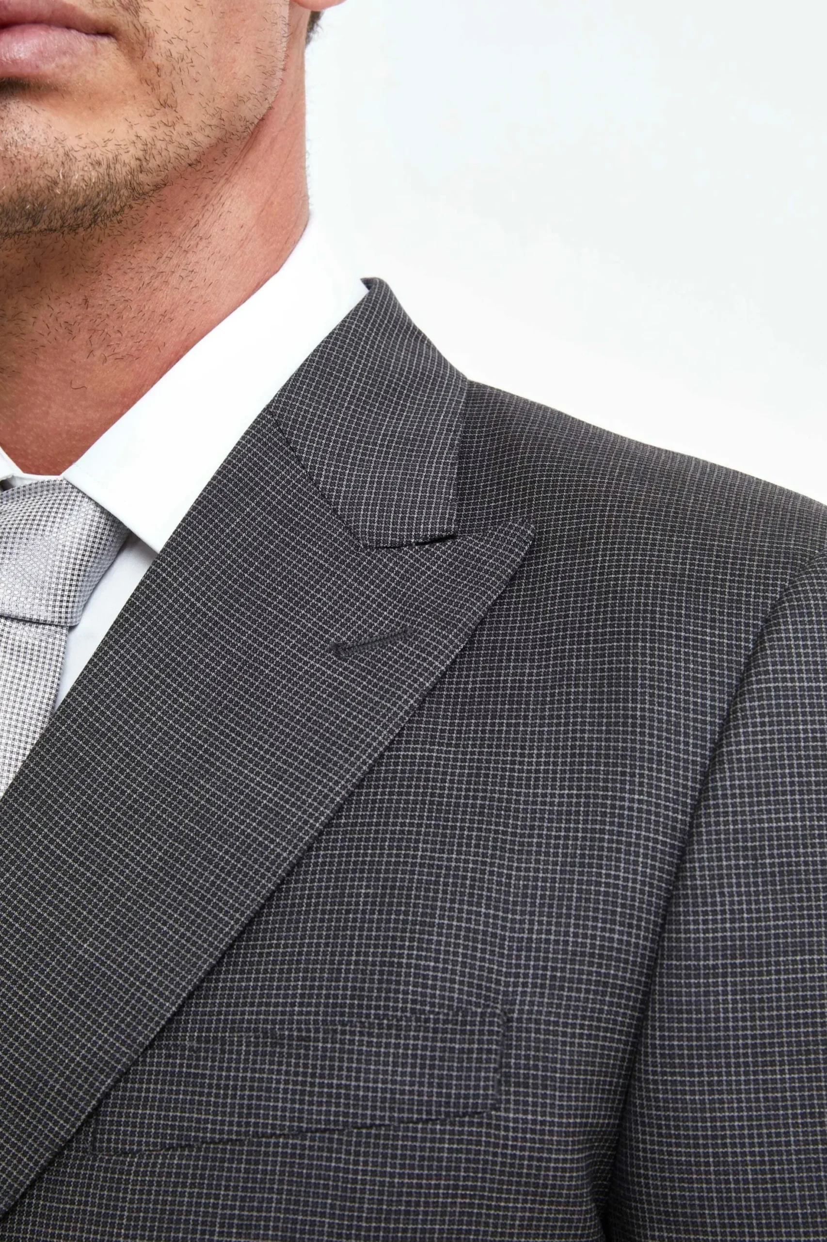Abito Doppiopetto in Lana Slim Fit - ANTRACITE QUADRI