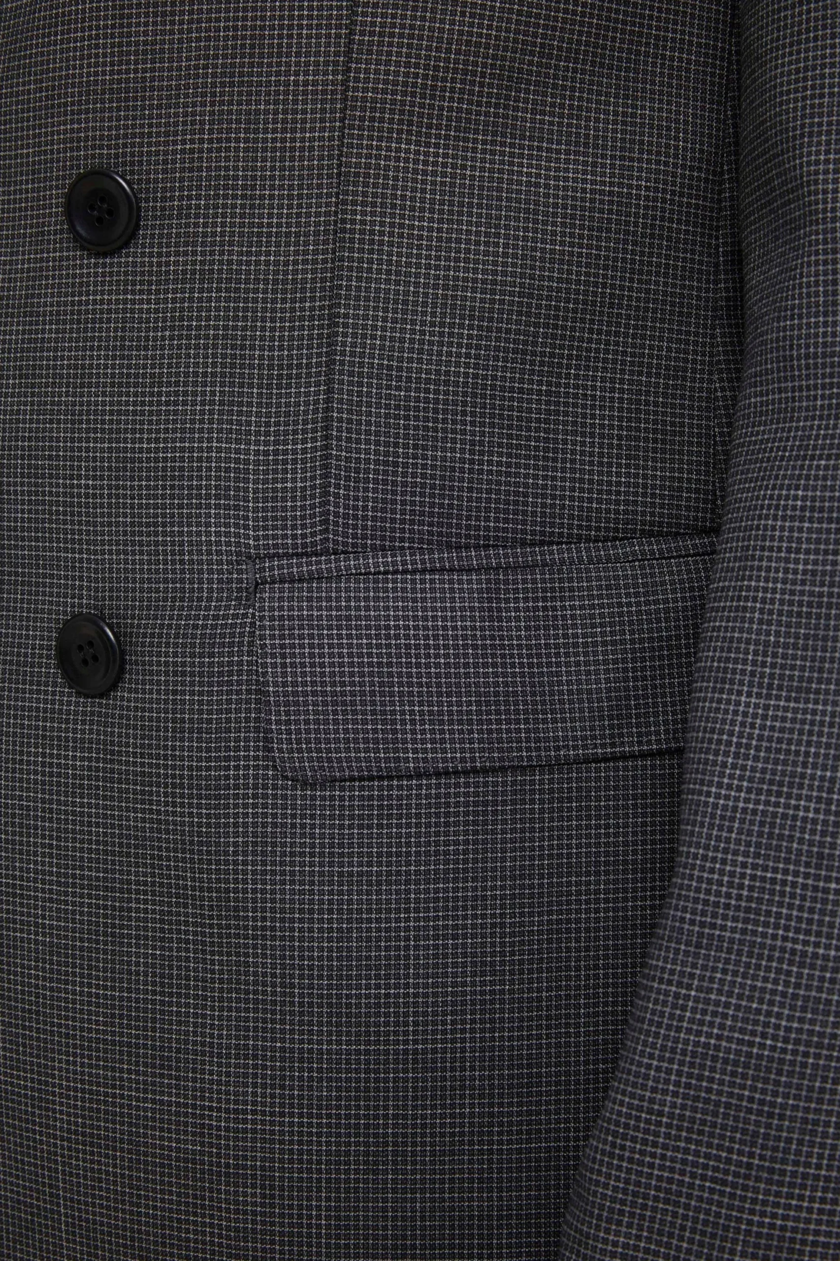 Abito Doppiopetto in Lana Slim Fit - ANTRACITE QUADRI