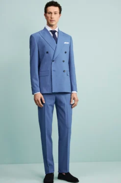 Abito Doppiopetto Slim Fit con Revers a Lancia - ROYAL