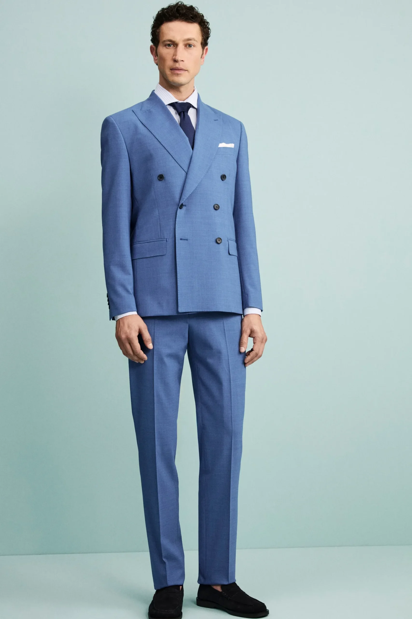 Abito Doppiopetto Slim Fit con Revers a Lancia - ROYAL