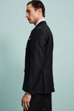 Abito Elegante Doppiopetto con Revers a Lancia - BLU