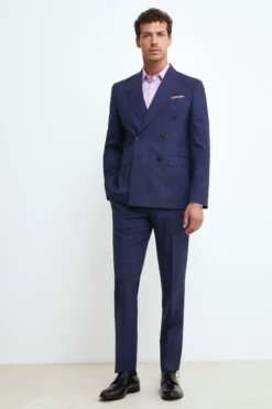 Abito Elegante Doppiopetto in lana - GALLES BLU