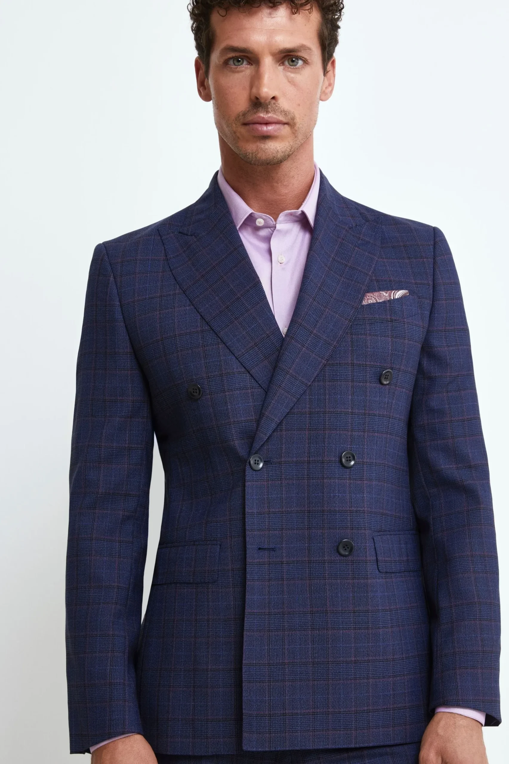 Abito Elegante Doppiopetto in lana - GALLES BLU