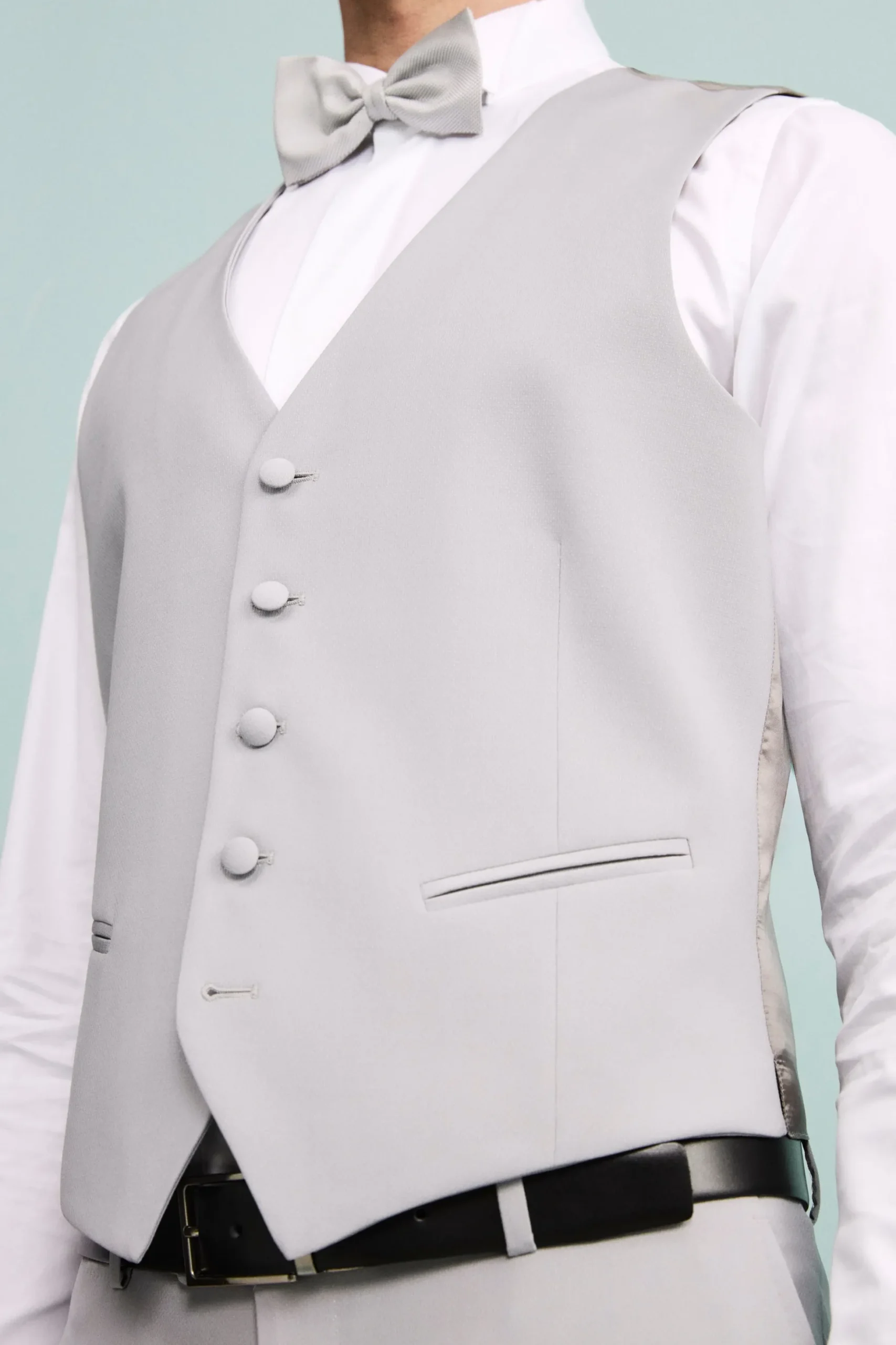 Abito Elegante Monopetto in Lana Vergine con Gilet - GRIGIO CHIARO