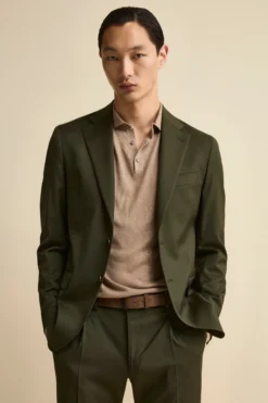 Abito Foderato Monopetto in Lana Slim Fit - VERDONE