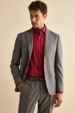 Abito Foderato Slim Fit in Lana Vergine - GALLES GRIGIO