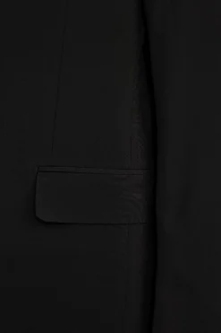 Abito in Lana Vergine Slim Fit con Revers Classico - NERO