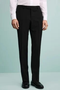 Abito in Lana Vergine Slim Fit con Revers Classico - NERO