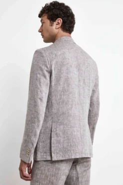 Abito in lino slim fit - MARRONE