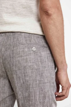 Abito in lino slim fit - MARRONE