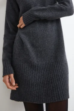Abito Midi in Misto Cashmere - ANTRACITE