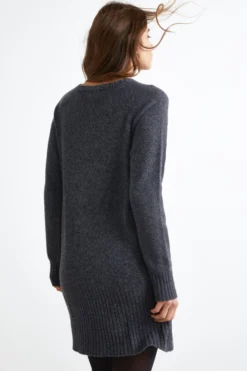 Abito Midi in Misto Cashmere - ANTRACITE