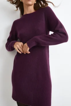 Abito Midi in Misto Cashmere - VINO