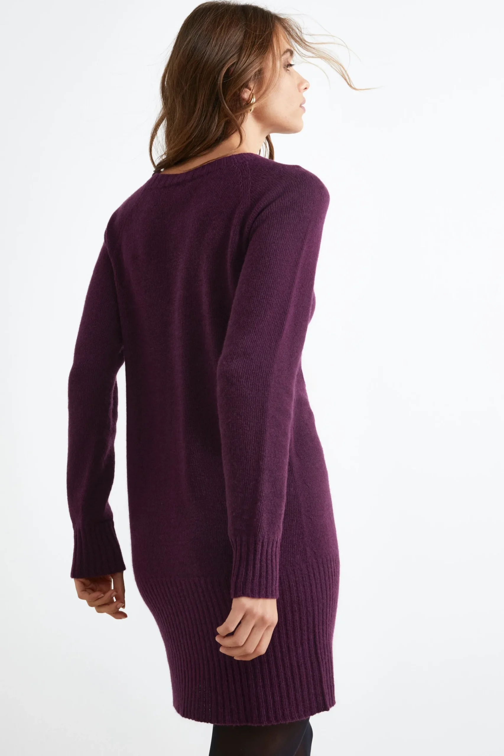 Abito Midi in Misto Cashmere - VINO