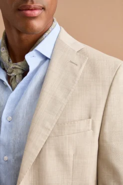 Abito Monopetto Beige in Lino Regular Fit - BEIGE