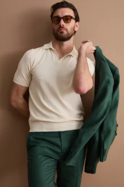 Abito Monopetto Comfort Fit in Puro Lino - VERDE