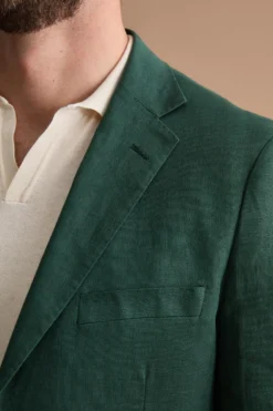 Abito Monopetto Comfort Fit in Puro Lino - VERDE