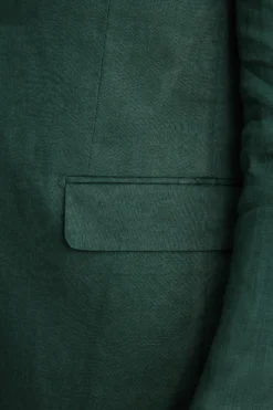 Abito Monopetto Comfort Fit in Puro Lino - VERDE