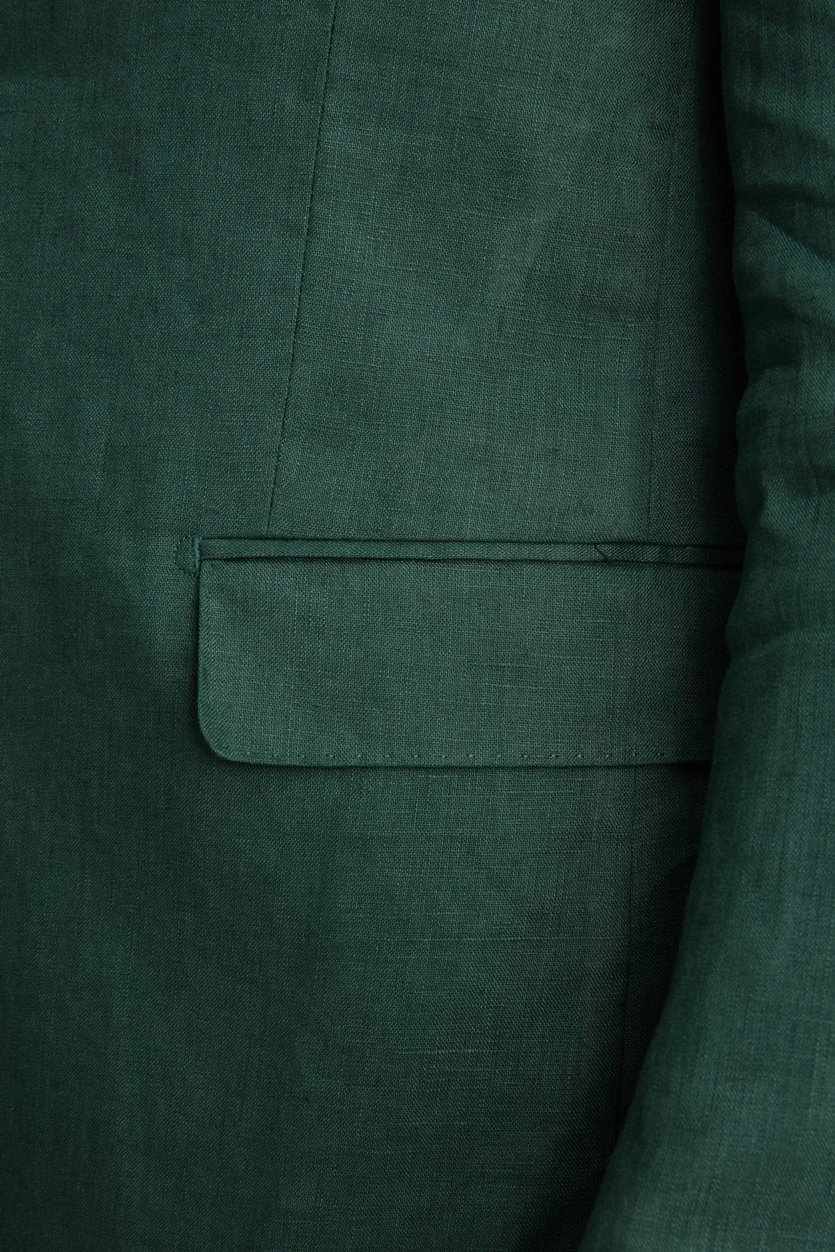 Abito Monopetto Comfort Fit in Puro Lino - VERDE