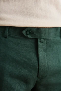 Abito Monopetto Comfort Fit in Puro Lino - VERDE