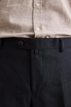 Abito Monopetto Comfort Fit in Puro Lino - NAVY