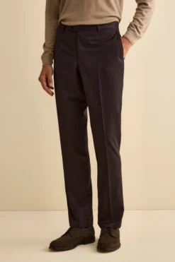 Abito Monopetto in Lana Vergine Regular Fit - MELANZANA