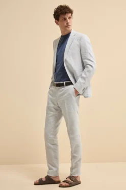 Abito Monopetto Slim Fit in Lino - FANT. AZZURRO