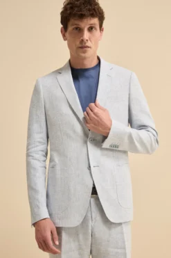 Abito Monopetto Slim Fit in Lino - FANT. AZZURRO