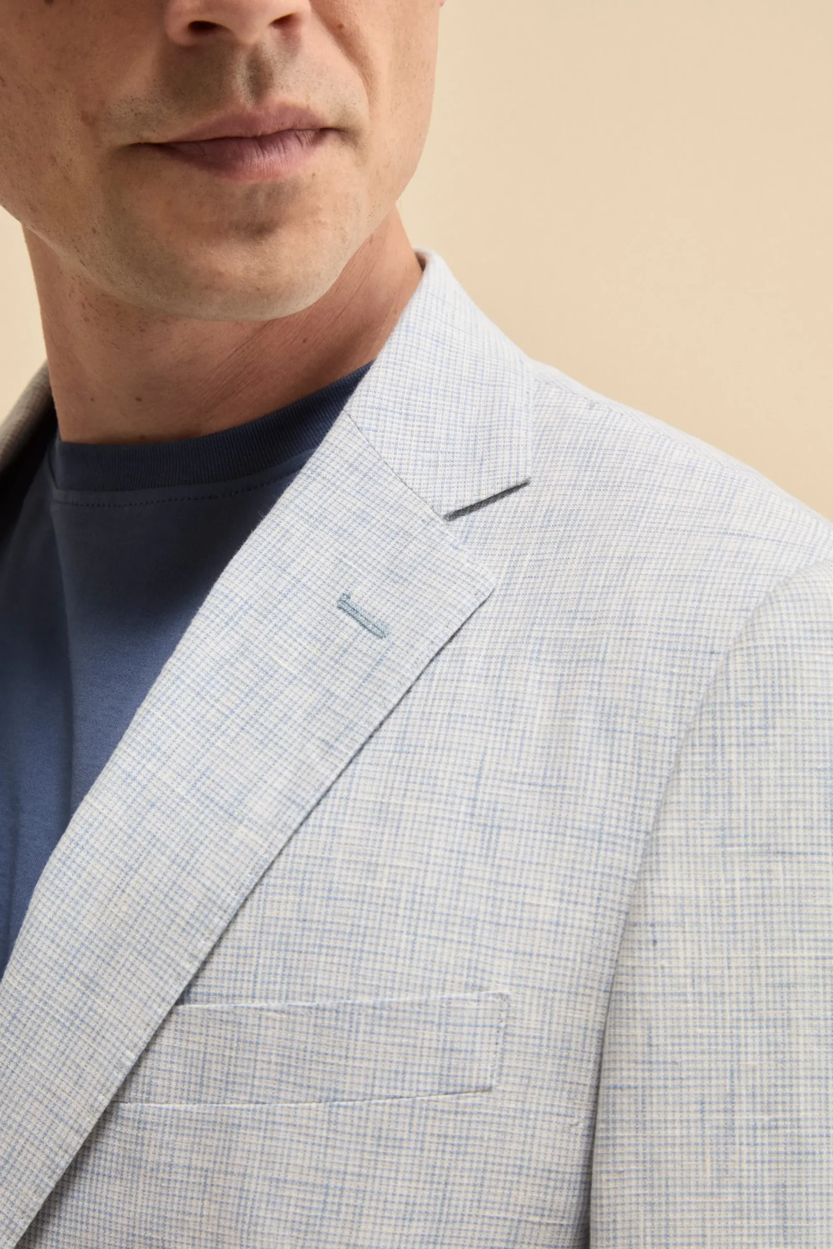 Abito Monopetto Slim Fit in Lino - FANT. AZZURRO