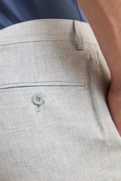 Abito Monopetto Slim Fit in Lino - FANT. AZZURRO