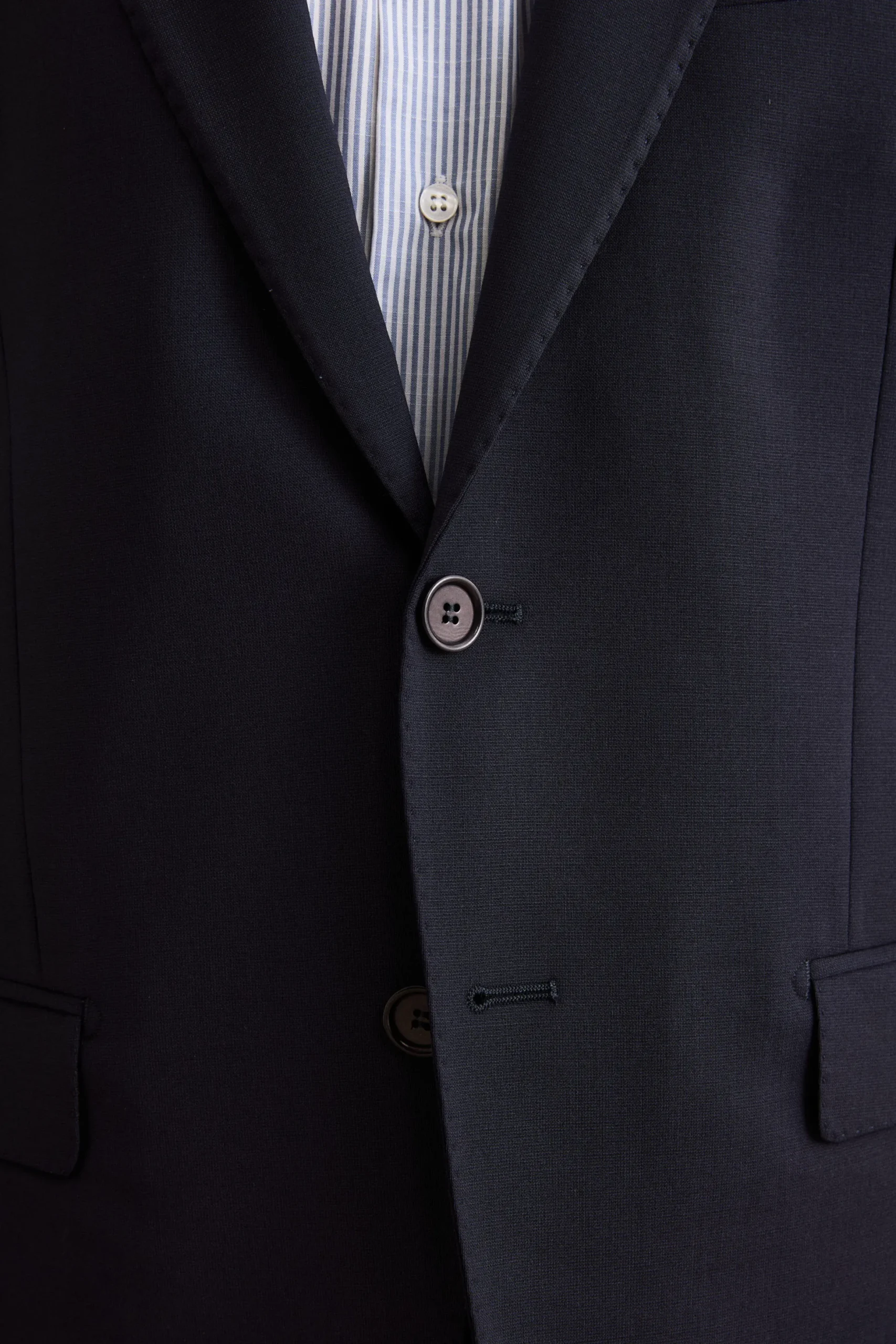 Abito Regular Fit Foderato in Lana Vergine - BLU