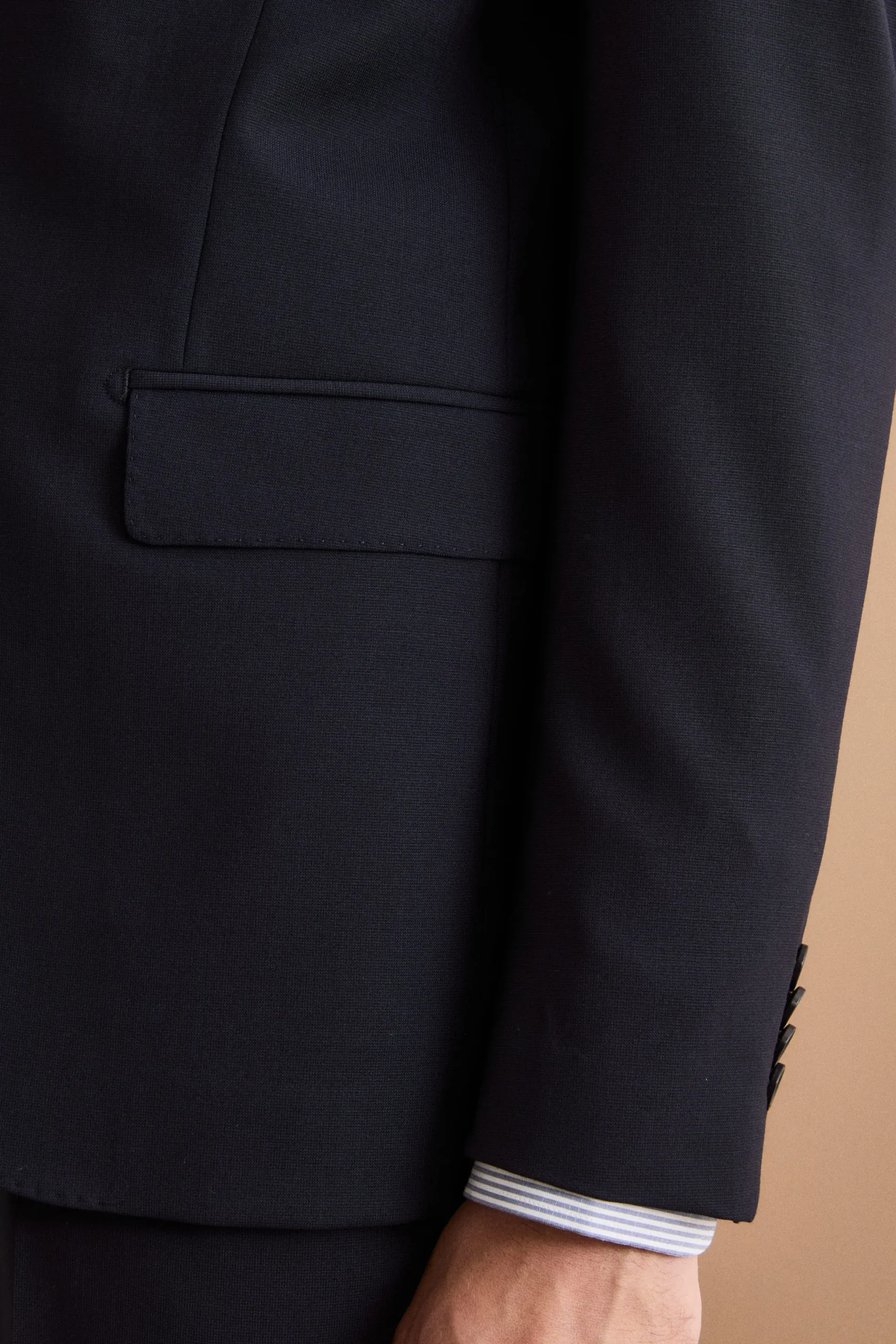 Abito Regular Fit Foderato in Lana Vergine - BLU