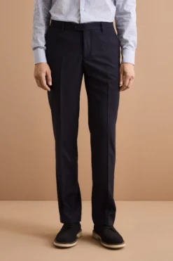 Abito Regular Fit Foderato in Lana Vergine - BLU