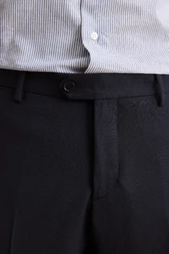 Abito Regular Fit Foderato in Lana Vergine - BLU