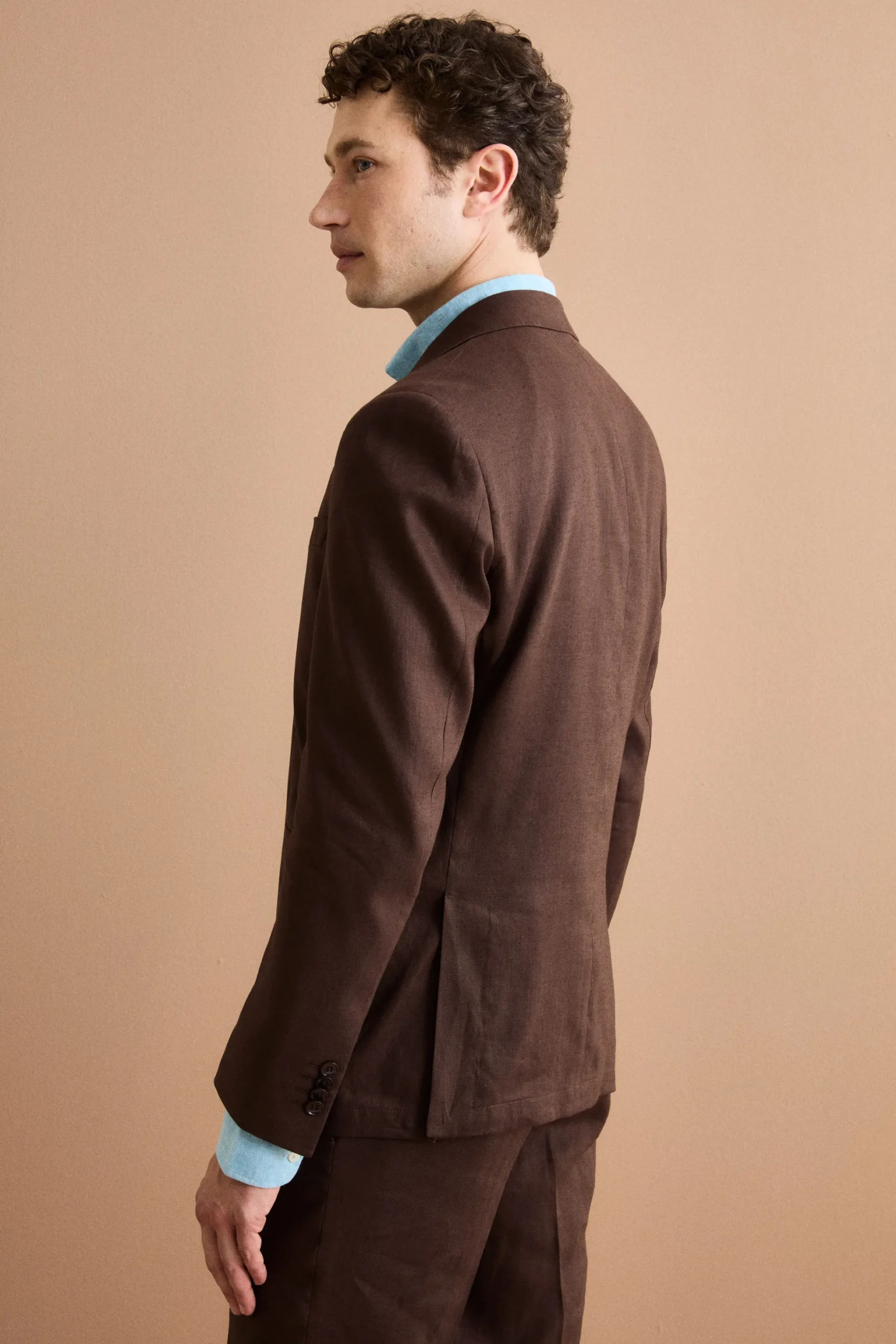 Abito Regular Fit Monopetto in Lino - T.MORO