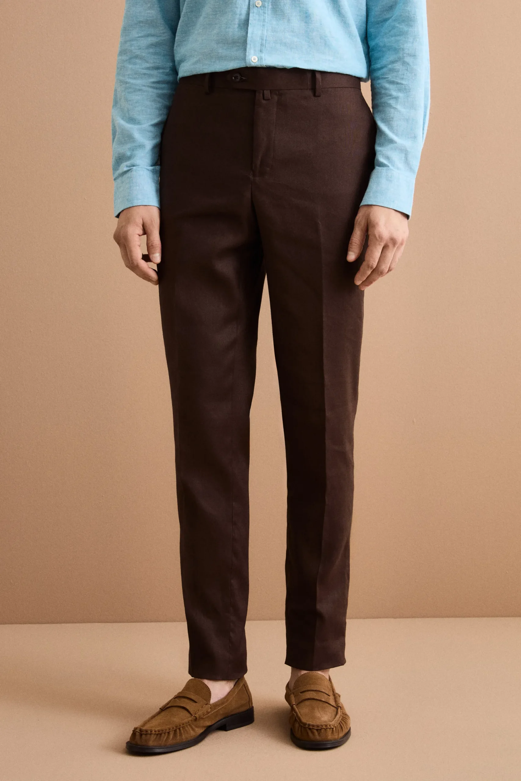 Abito Regular Fit Monopetto in Lino - T.MORO
