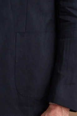 Abito Regular Fit Monopetto in Lino - NAVY