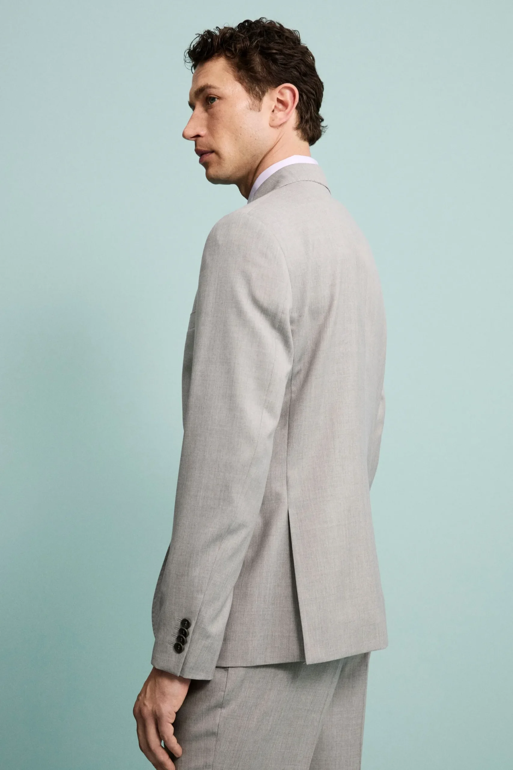 Abito Sallia Monopetto Slim Fit in Lana Vergine - GRIGIO CHIARO