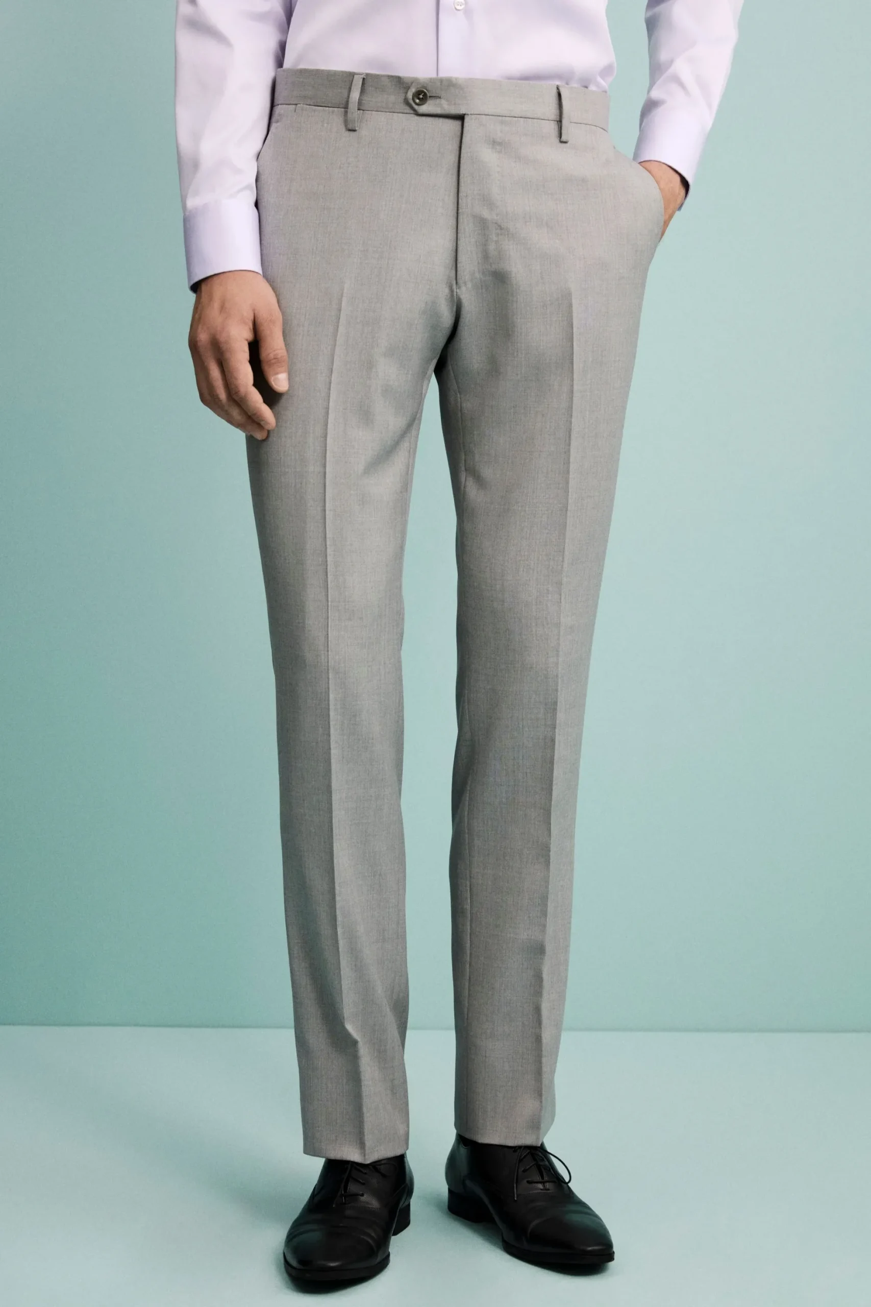 Abito Sallia Monopetto Slim Fit in Lana Vergine - GRIGIO CHIARO