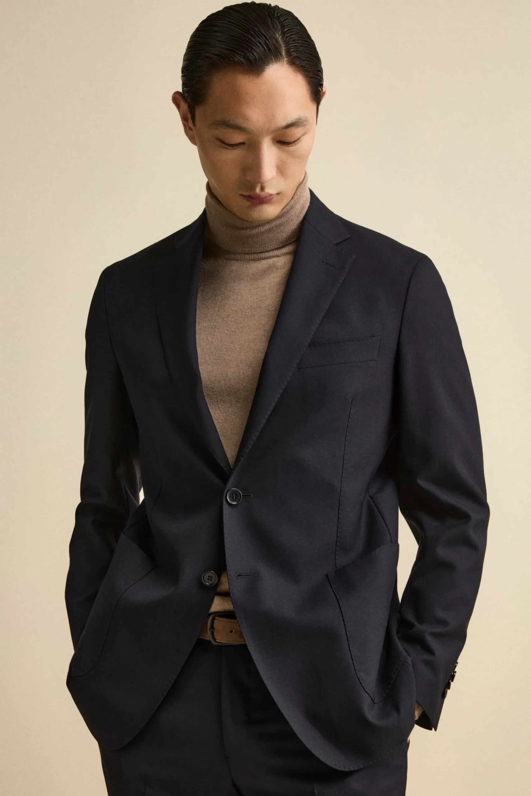 Abito Semifoderato in Lana Vergine Regular Fit - BLU